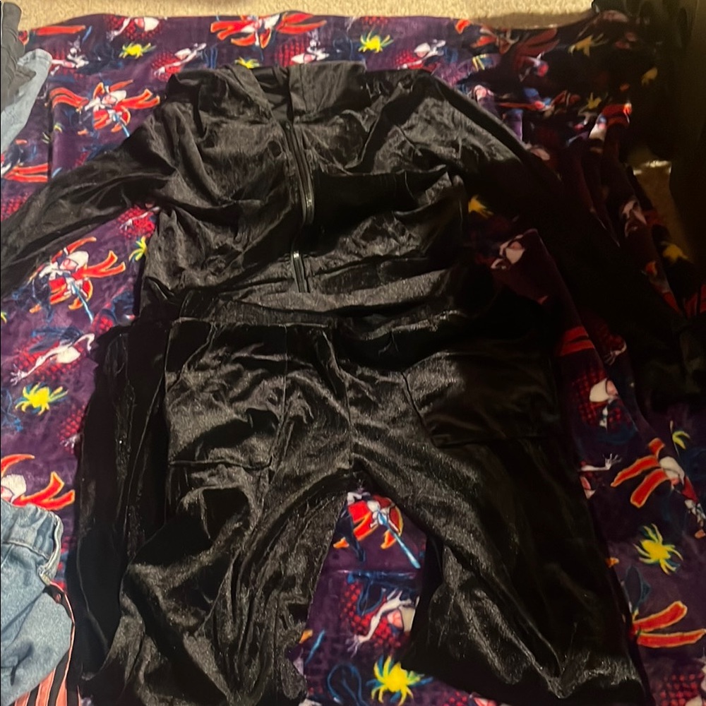 Black Velour Tracksuit